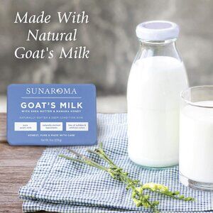 SUNAROMA Goat's Milk Organic Shea Butter Manuka Honey Soap Spa Day, 8 Oz SEALED